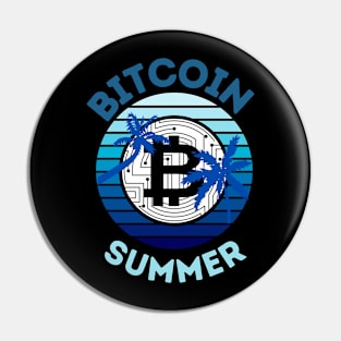 Bitcoin Summer Retro Sunset Pin