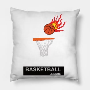 Fiery ball going into the basket Pillow