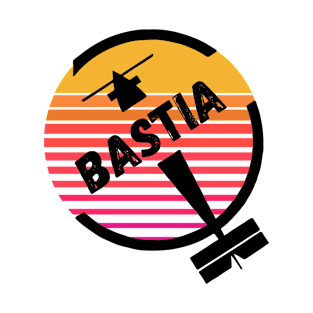 Bastia Corsica France - Retro Sunset Vintage Plane Airport Travel Design T-Shirt