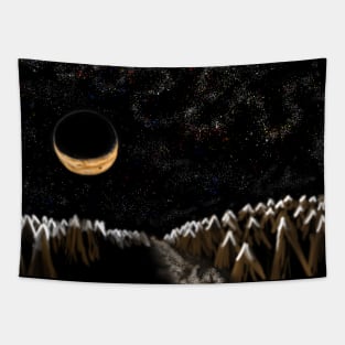 Crescent Winter Moon Tapestry