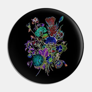 Black Panther Art - Glowing Flowers in the Dark 2 Pin