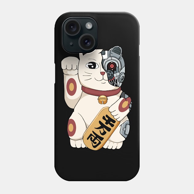 Cyborg Maneki Neko Cat Cyber Aesthetic Phone Case by Alex21