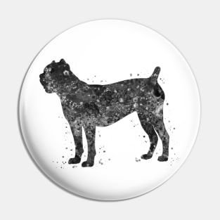 Cane corso dog black and white Pin