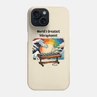 World's Greatest Vibraphonist Playing Vibraphone Vintage Retro The Great Wave Phone Case