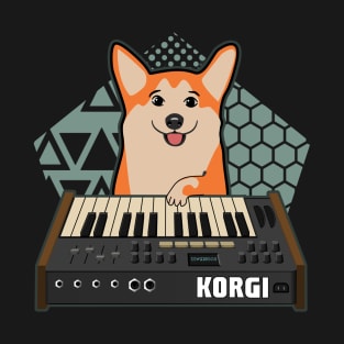 Funny Synthesizer Electronic Musician Corgi Dog Lover T-Shirt