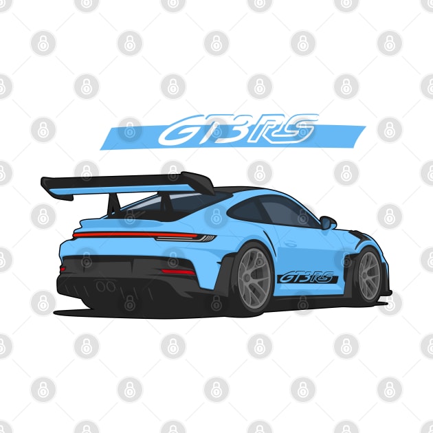 Rear car 911 gt3 rs light blue by creative.z