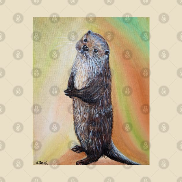 Standing River Otter Painting by ArtbyKirstenSneath