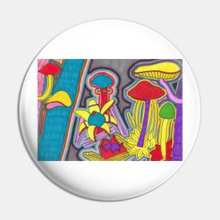 Very Colourful Mushrooms Pin