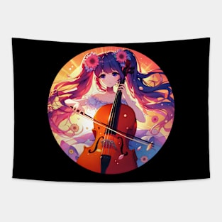 cello anime girl Tapestry