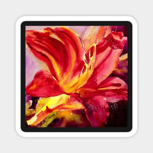 Red Day Lily Magnet