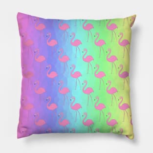 Rainbows And Flamingos Pillow