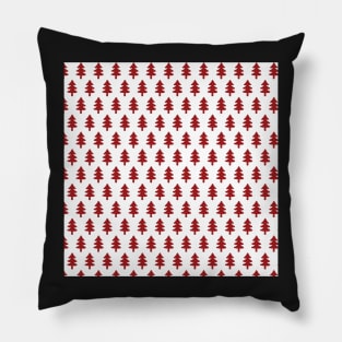 Hand drawn christmas red trees Pillow