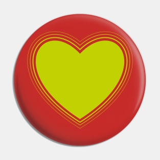 Green heart beating Pin