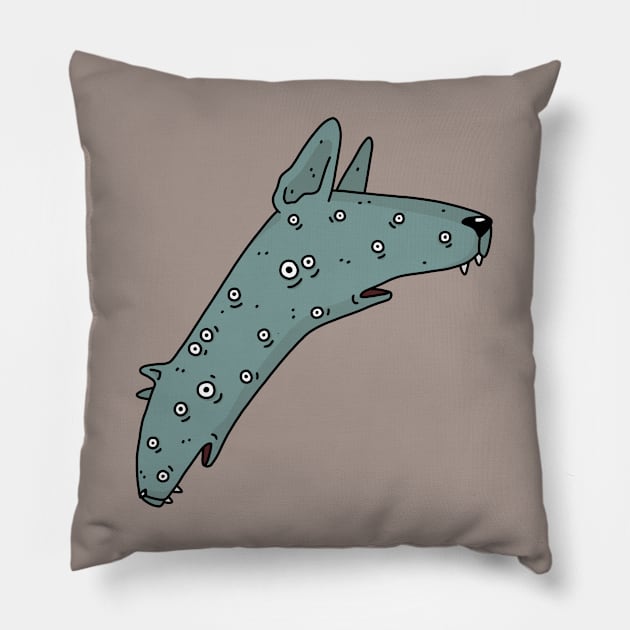 Dog with eyes Pillow by latifundija