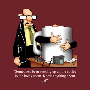 Funny Coffee Drinker Spectickles Cartoon Humor T-Shirt