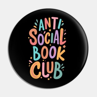 Anti Social Book Club, Gift for book lover Pin