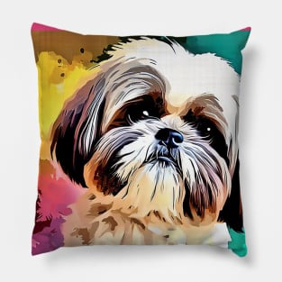 Shih tzu painting Pillow