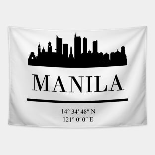 MANILA PHILIPPINES BLACK SILHOUETTE SKYLINE ART Tapestry