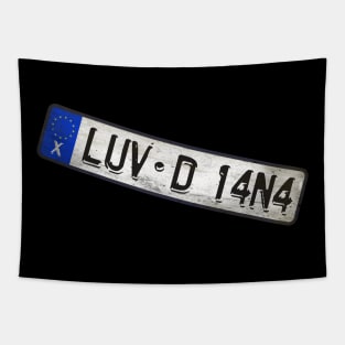 LUV - D 14N4 Car license plates Tapestry