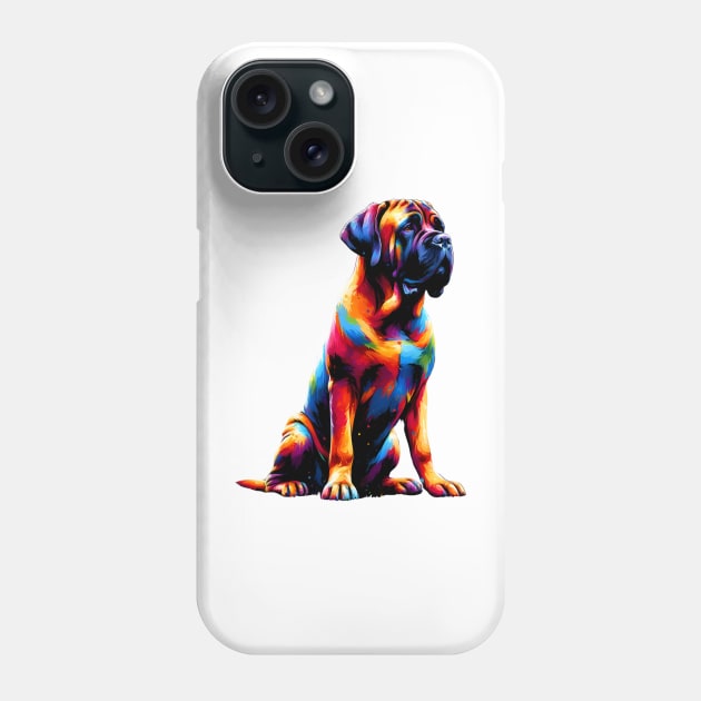 Spanish Mastiff in Vibrant Splash Paint Style Phone Case by ArtRUs