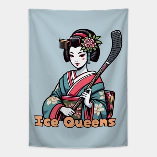 Ice hockey geisha Tapestry