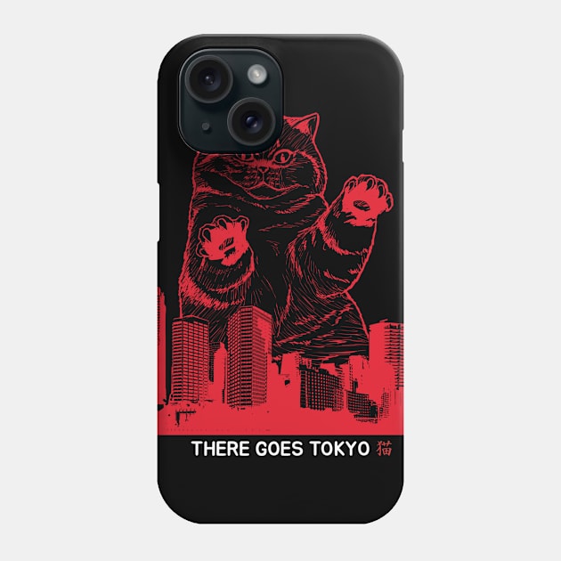 There Goes Tokyo Catzilla Phone Case by A Black Cat Named Salem 