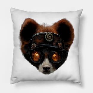 Steampunk Red Panda Orange Goggles No Shadow Pillow