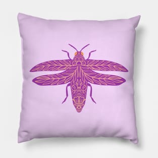 Floral Pink Beetle Pillow