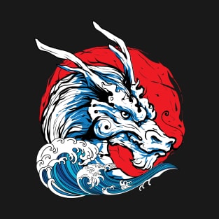 dragon head, sea waves T-Shirt