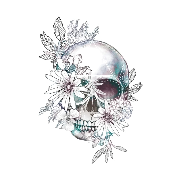 floral skull by Ratticsassin
