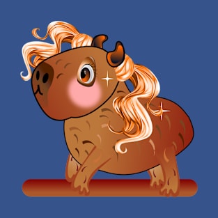 Cute Capybara with curly Hair T-Shirt