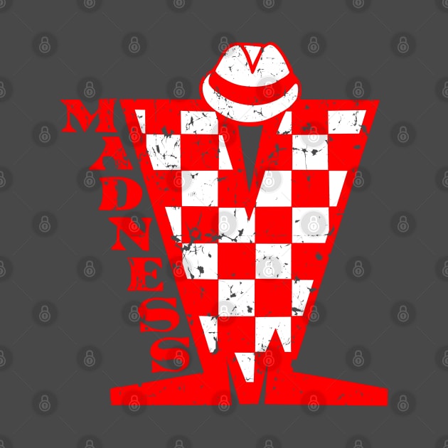 Madness Vintage Checkerboard Red & White by Skate Merch