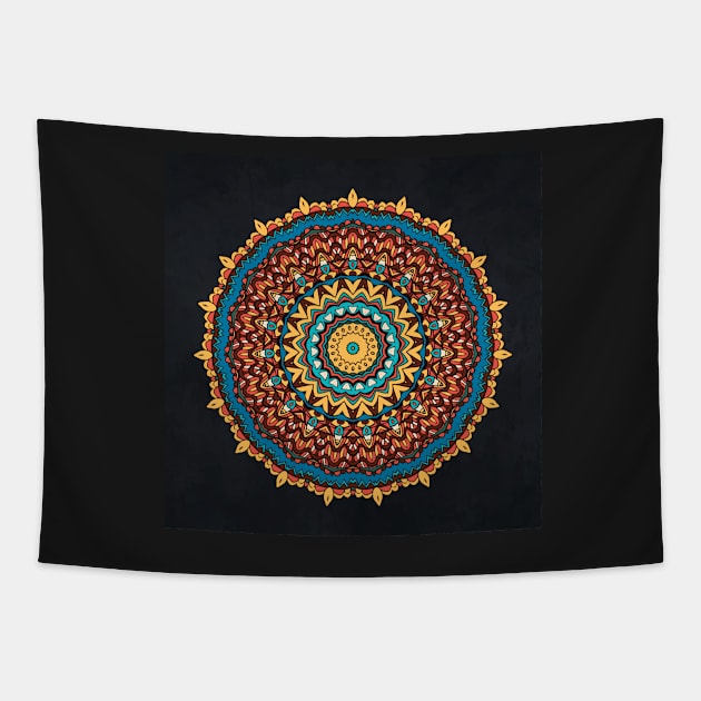 Trippy Mandala Tapestry by alexrow