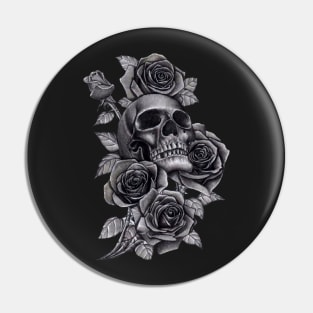 Rose Skull Pin