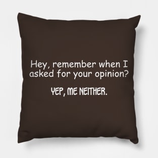 Hey, Remember When I Asked For Your Opinion? Pillow