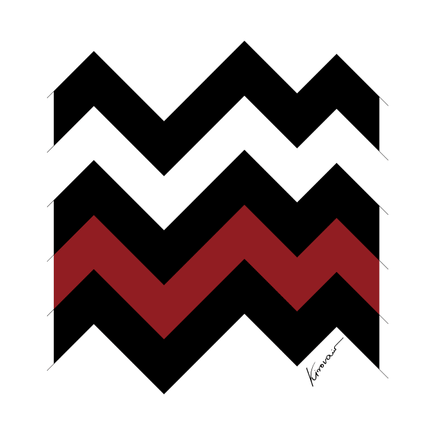 Zig Zag Club Red #minimal #design #kirovair #buyart #christmas by Kirovair