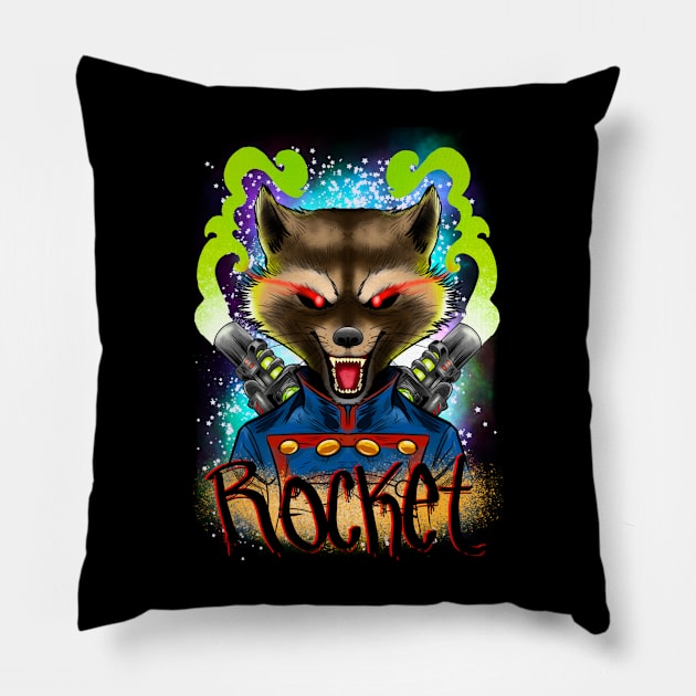 Rocket raccoon Pillow by Colorz 