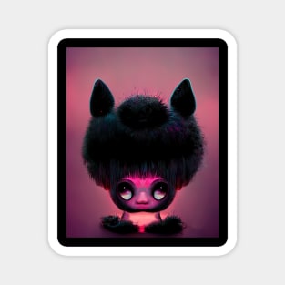 Black and pink cute monster Magnet