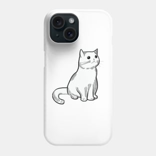 Monochromatic kitty Phone Case