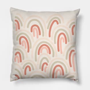 Boho Rainbow Pattern Happy Simple Neutral Modern Colors Pillow