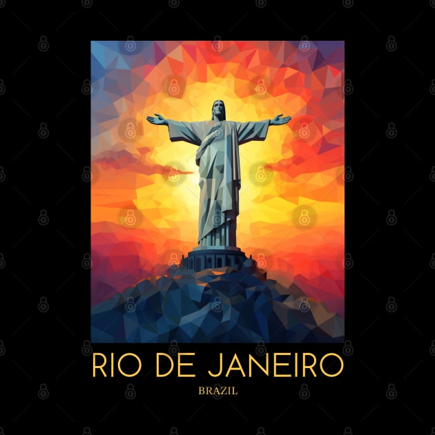 A Pop Art Travel Print of Rio de Janeiro - Brazil by Studio Red Koala