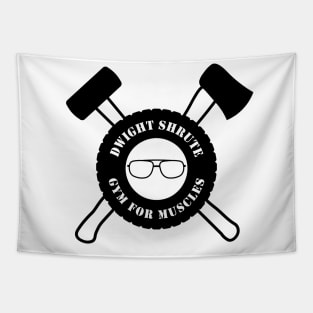 The Office – Dwight Schrute Gym For Muscles Black Tapestry