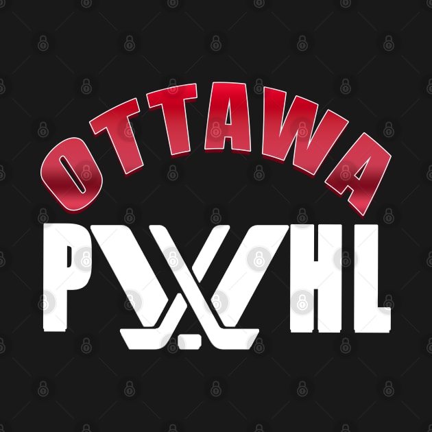 Gradient red Ottawa with white pwhl logo by thestaroflove