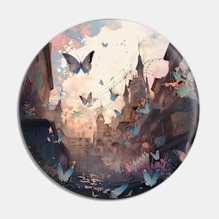 Dark city in a bubble Pin