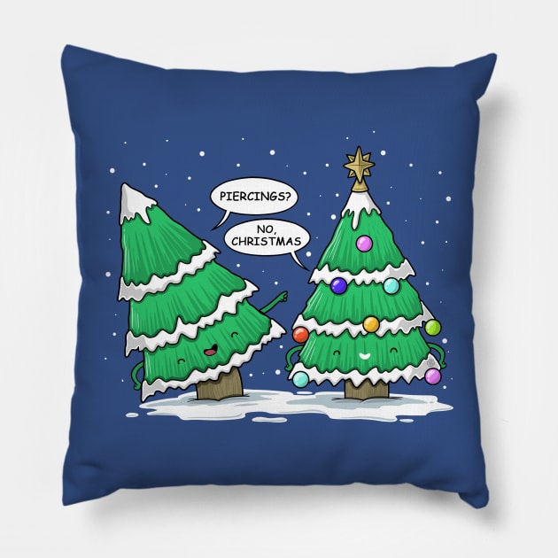 CHRISTMAS PIERCINGS Pillow by FernandoSala