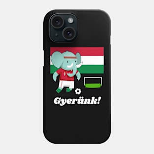 ⚽ Hungary Football, Elephant Scores a Goal, Gyerünk! Team Spirit Phone Case