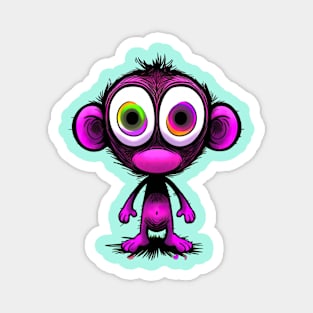 Cute Manic Chibi Monkey Comic Horror Art I Magnet