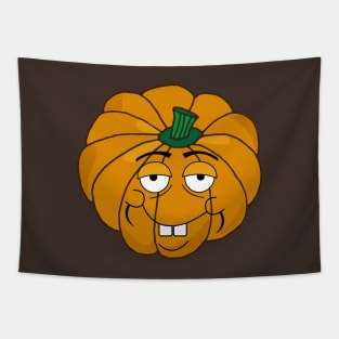 Funny Goofy Halloween Pumpkin Tapestry