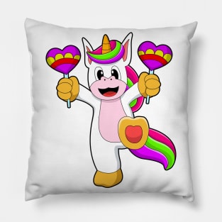 Unicorn with Hearts Pillow