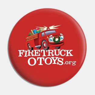 Fire Truck O' Toys Full color logo white type Pin